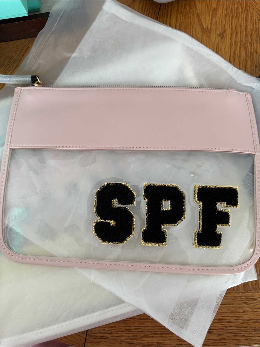 Plunder pink SPF Bag Clear case carry all storage tote travel carrier